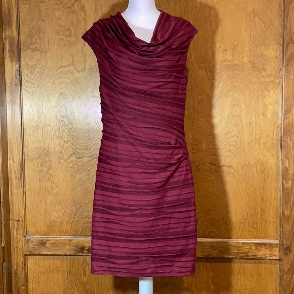 Max Studio Sleeveless Burgundy Cowl Neck Midi Dress, Size XL